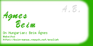 agnes beim business card